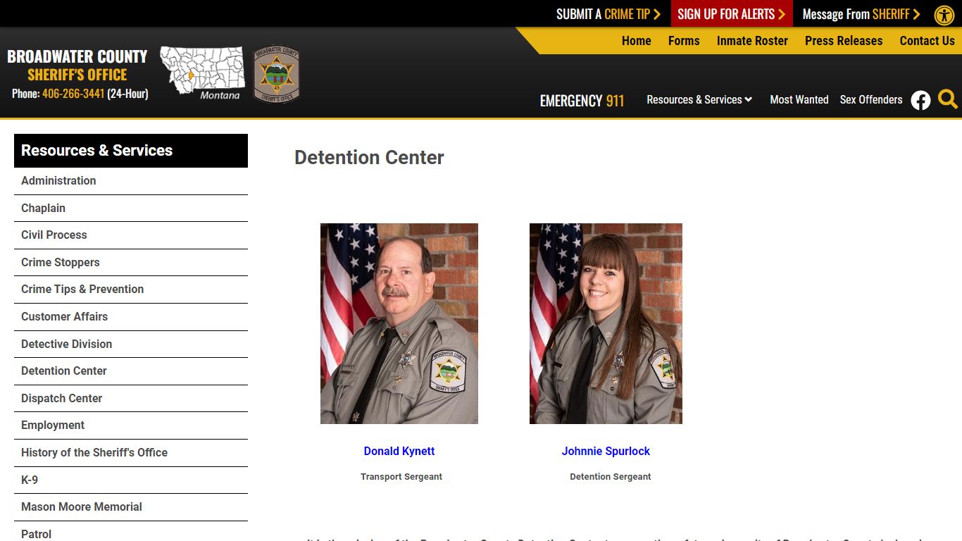 Detention Center | Broadwater County Sheriff